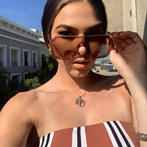 FEISEDY Classic Siamese One Piece Sunglasses Nice Rimless Stylish Retro Design f - Picture 1 of 4